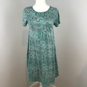 ✂️CLEARANCE Faded Arrows Teal Lularoe Carly Dress
